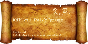 Kürti Pelágiusz névjegykártya